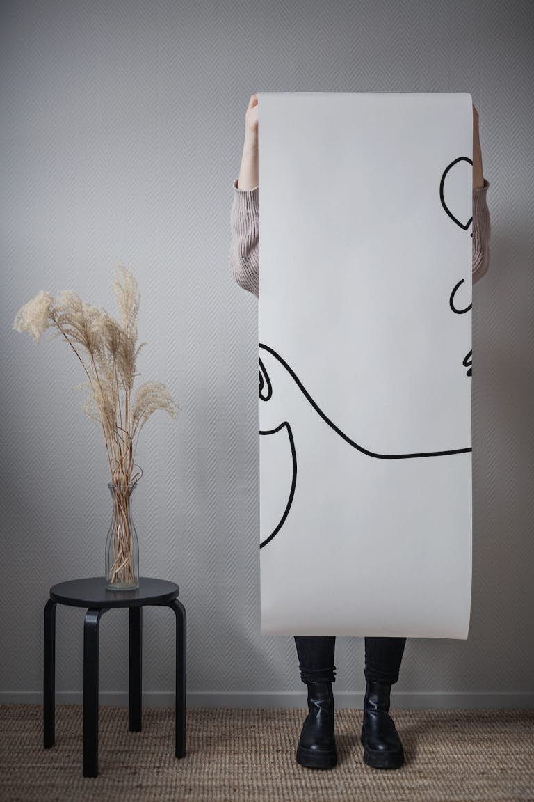 Line Art Woman wallpaper roll