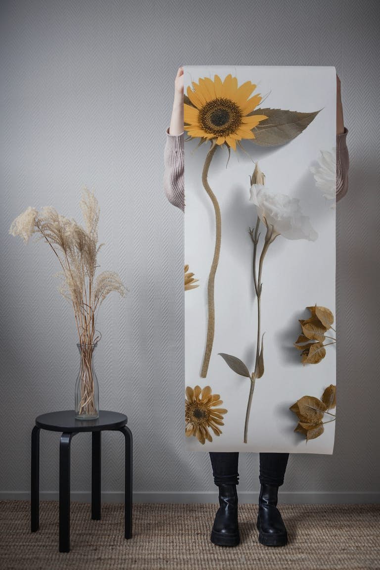 Minimal Flower Composition tapetit roll