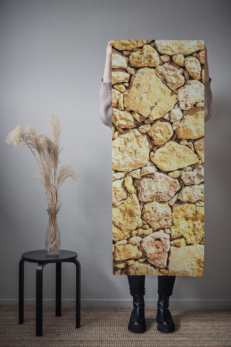 Mediterranean Stone Wall papel de parede roll