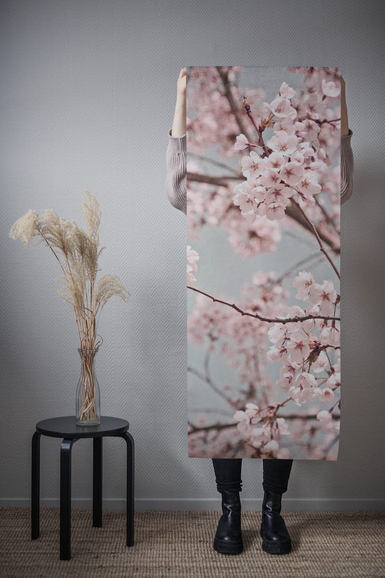 Pink blossoms wallpaper roll