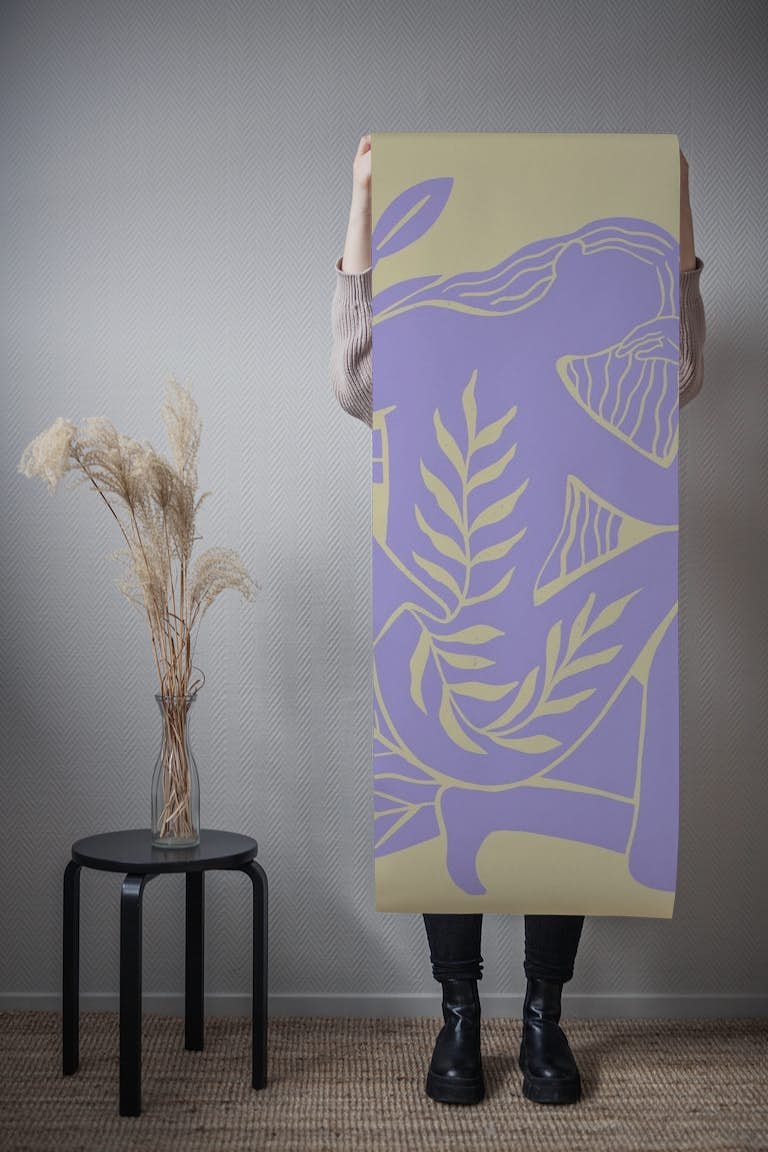 Lavender Woman Art wallpaper roll