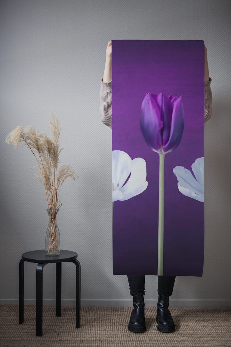 Tulip flowers in a row behang roll