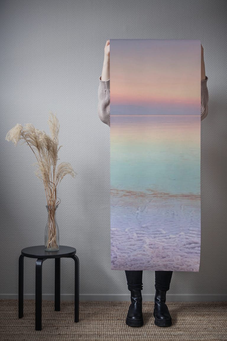 Dead sea shore at dusk wallpaper roll