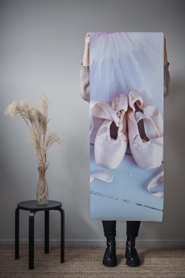 Ballet shoes and ress papel pintado roll