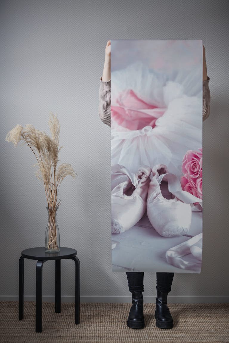 Ballet shoes and skirt papel pintado roll
