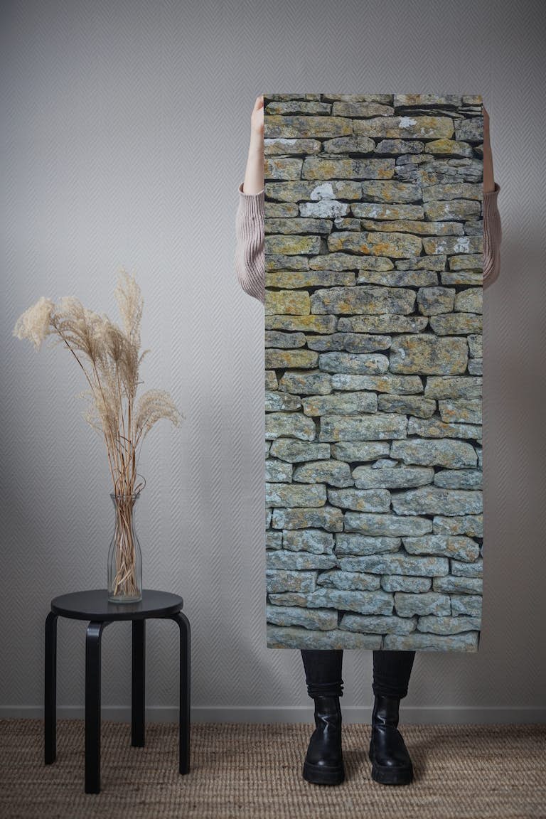 Old rustic stone wall 4 papel de parede roll