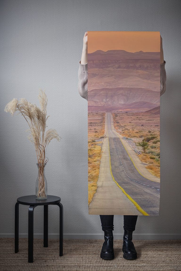 Highway through desert tapete roll