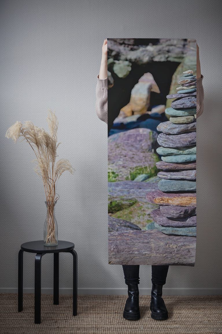 Colorful Stone Cairn tapeta roll