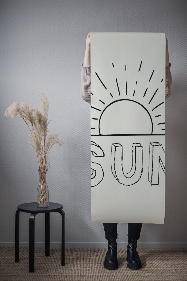 Inky Sun Minimalist wallpaper roll