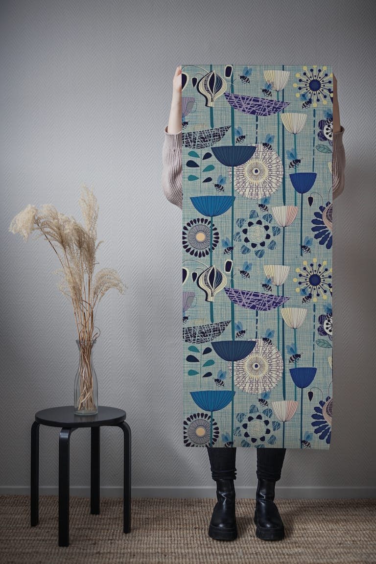 Where the Bees fly (navy) tapeta roll