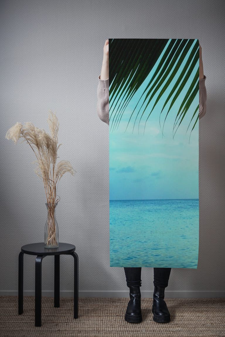 Caribbean Sunset Ocean Palm 2 papel pintado roll