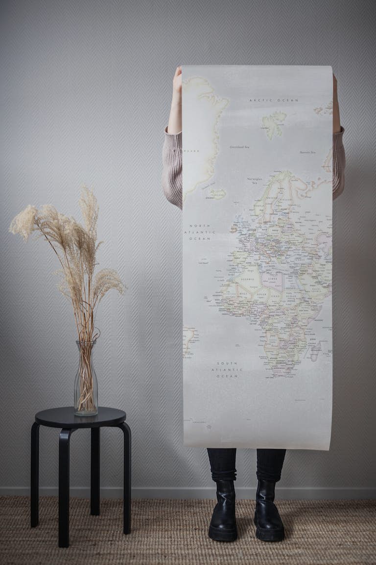 Detailed world map Maeli P papiers peint roll