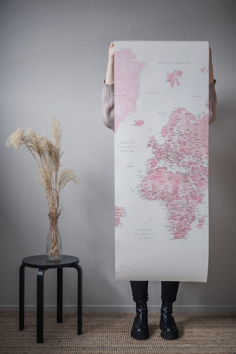 Detailed world map Melit papel pintado roll