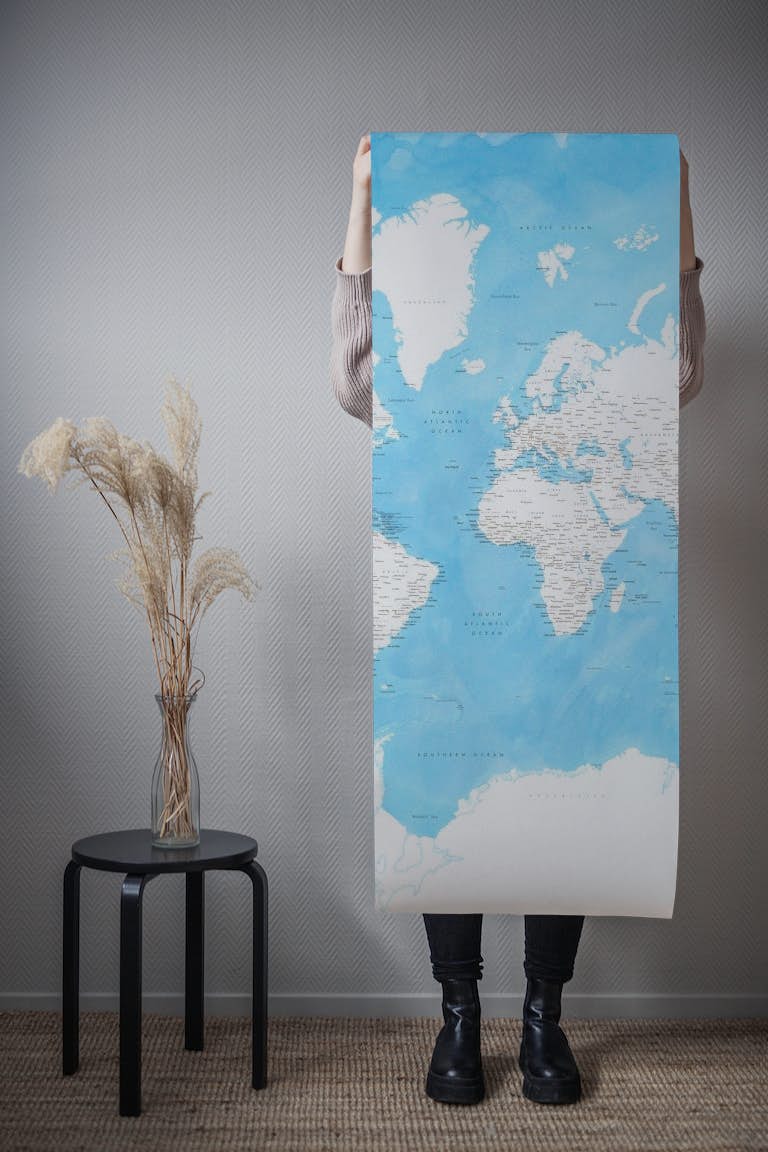World map Naolin Antarctica wallpaper roll