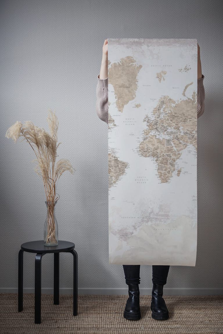 World map Kacia Antarctica papel pintado roll