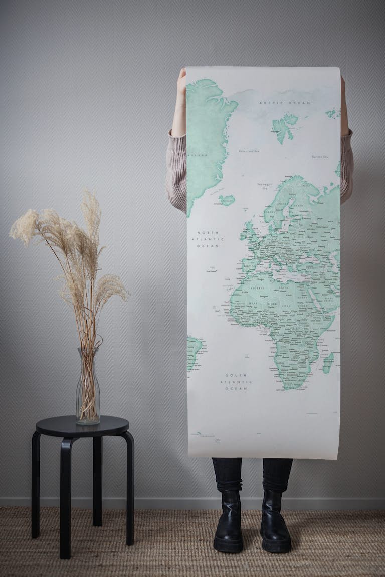 Detailed world map Uzuri papiers peint roll