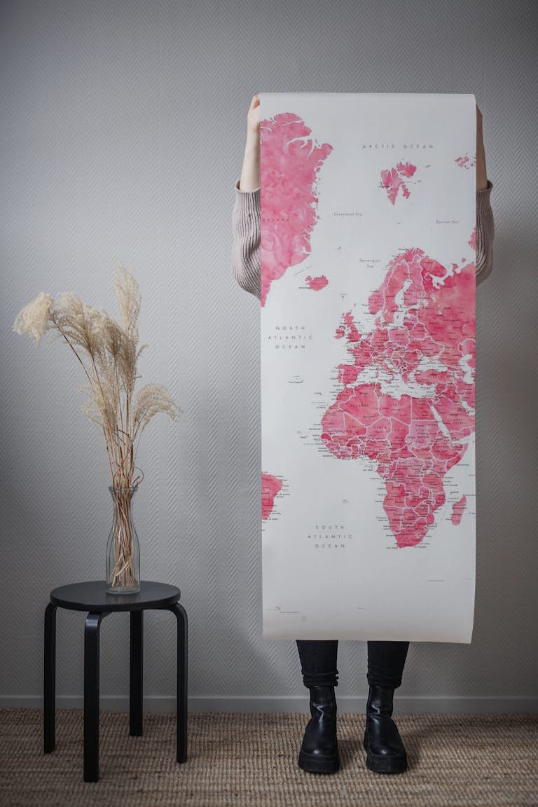 Detailed world map Wanda papel pintado roll