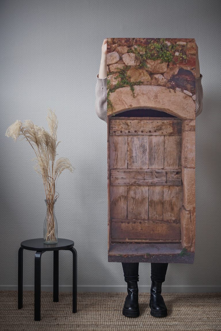 Old Wooden Door In France tapeta roll