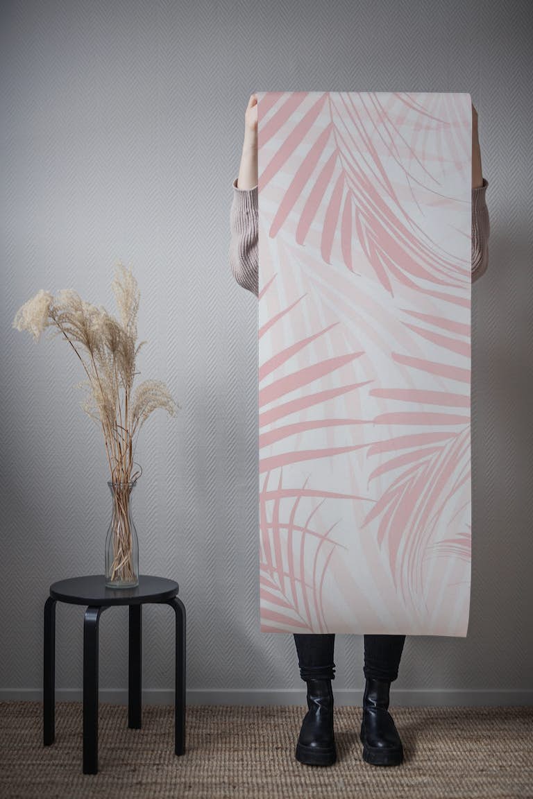 Blush Pink Palm Leaves Dream 3 tapete roll