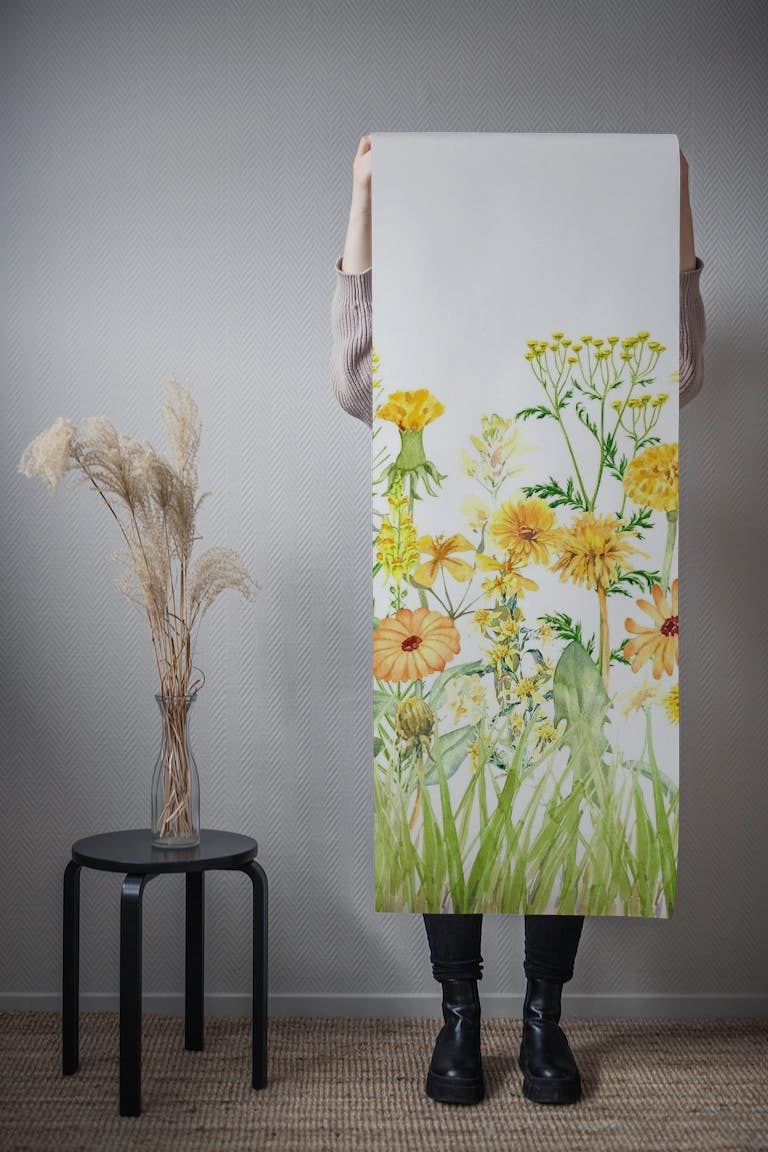 Yellow Midsummer Meadow wallpaper roll