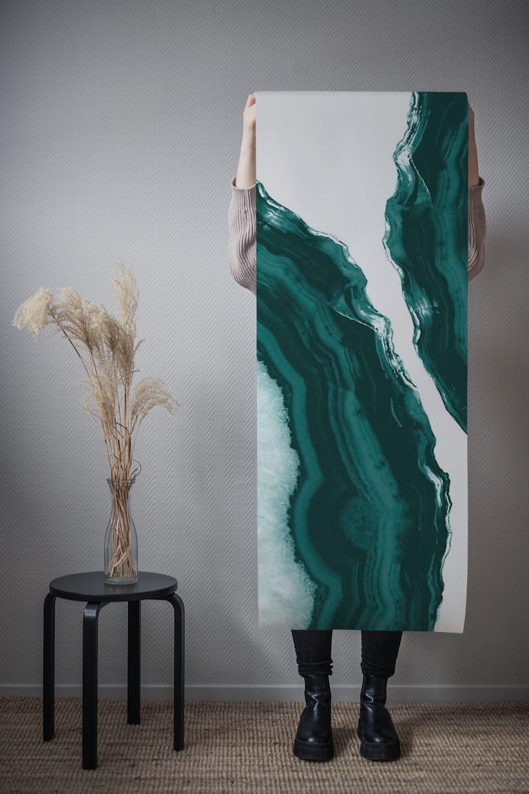 Teal Agate Glam 4 wallpaper roll