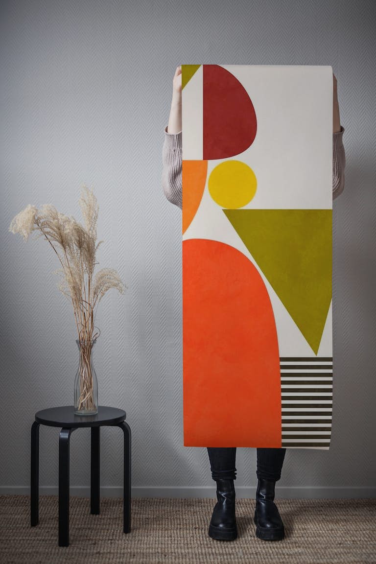 Bauhaus geometry colorfull tapetit roll