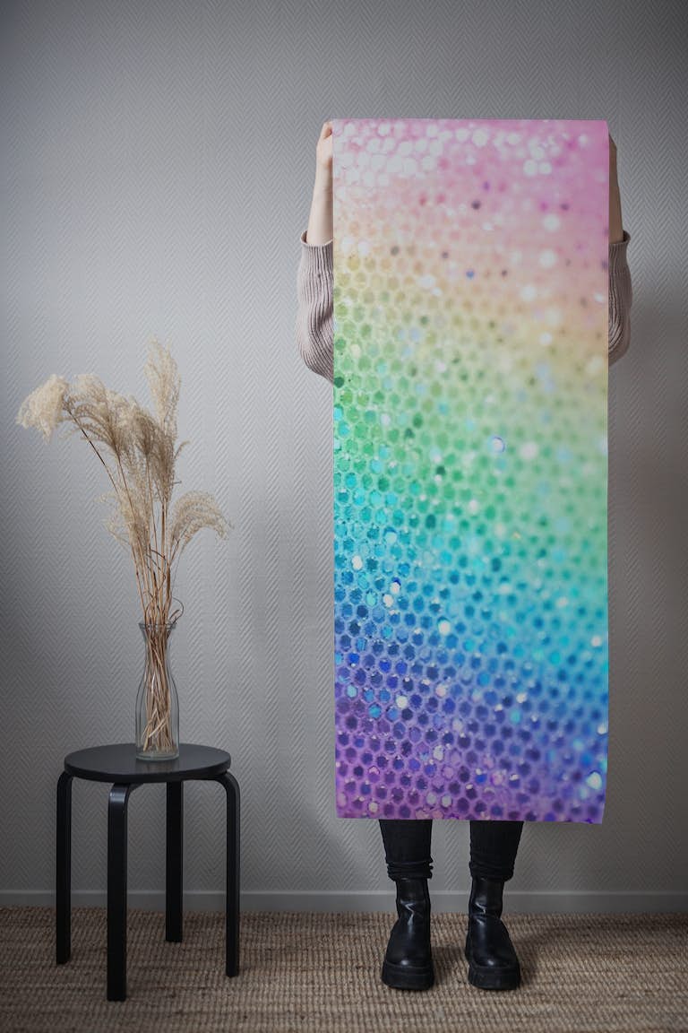 Rainbow Princess Glitter 4 wallpaper roll