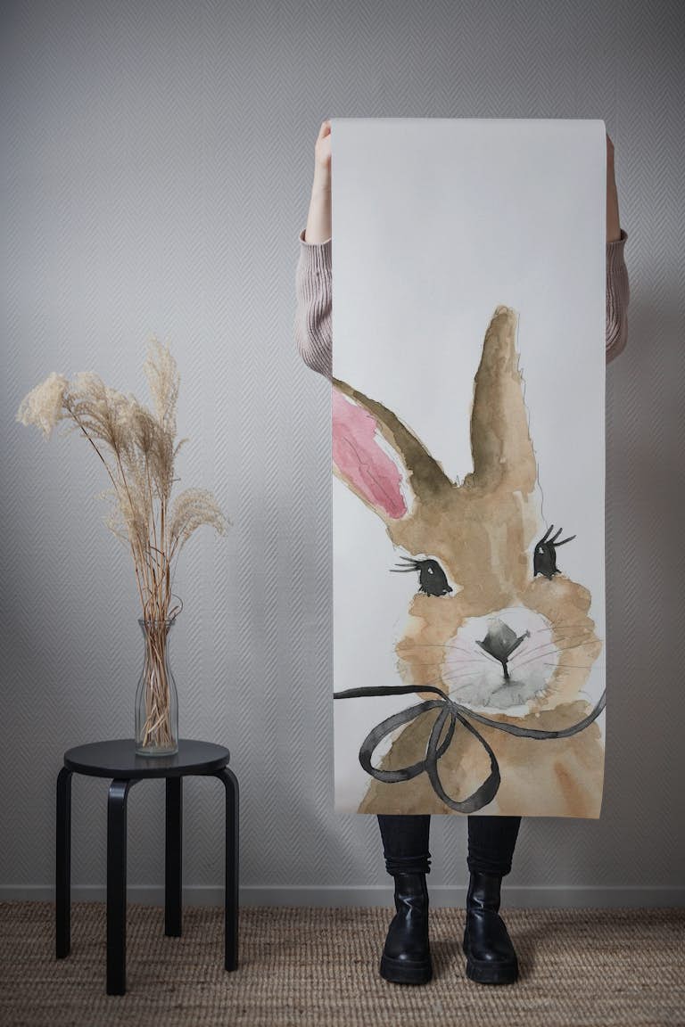 Bunny with Bow carta da parati roll