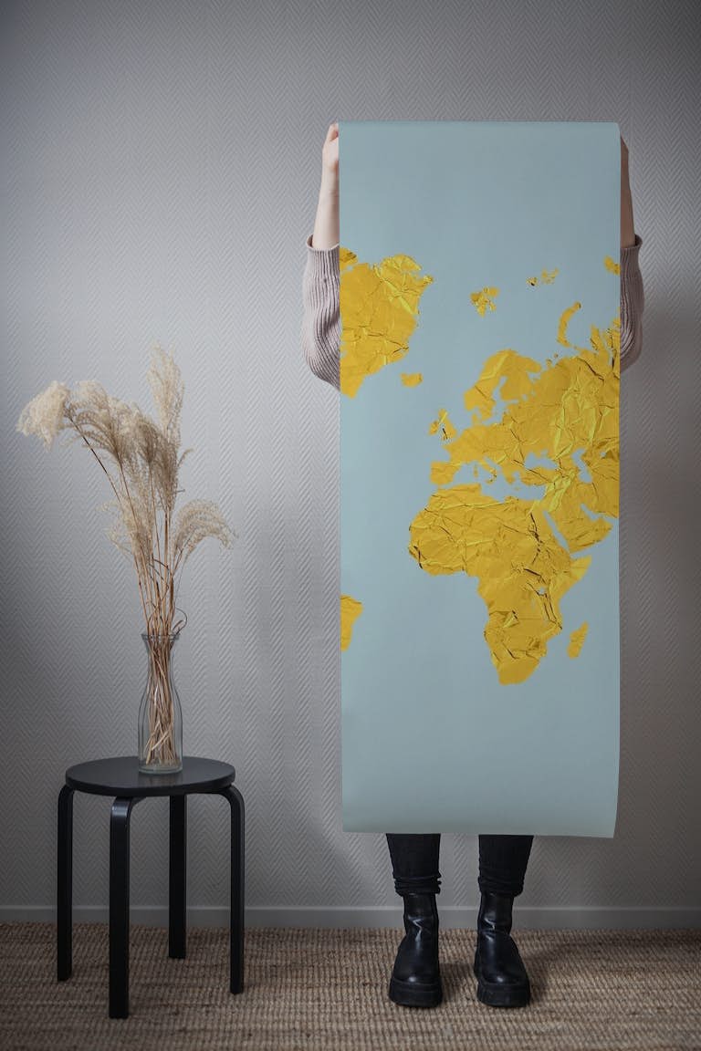 Golden map I papel pintado roll