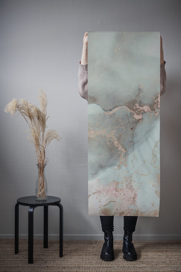 Alcohol Ink Blush Grey Marble behang roll
