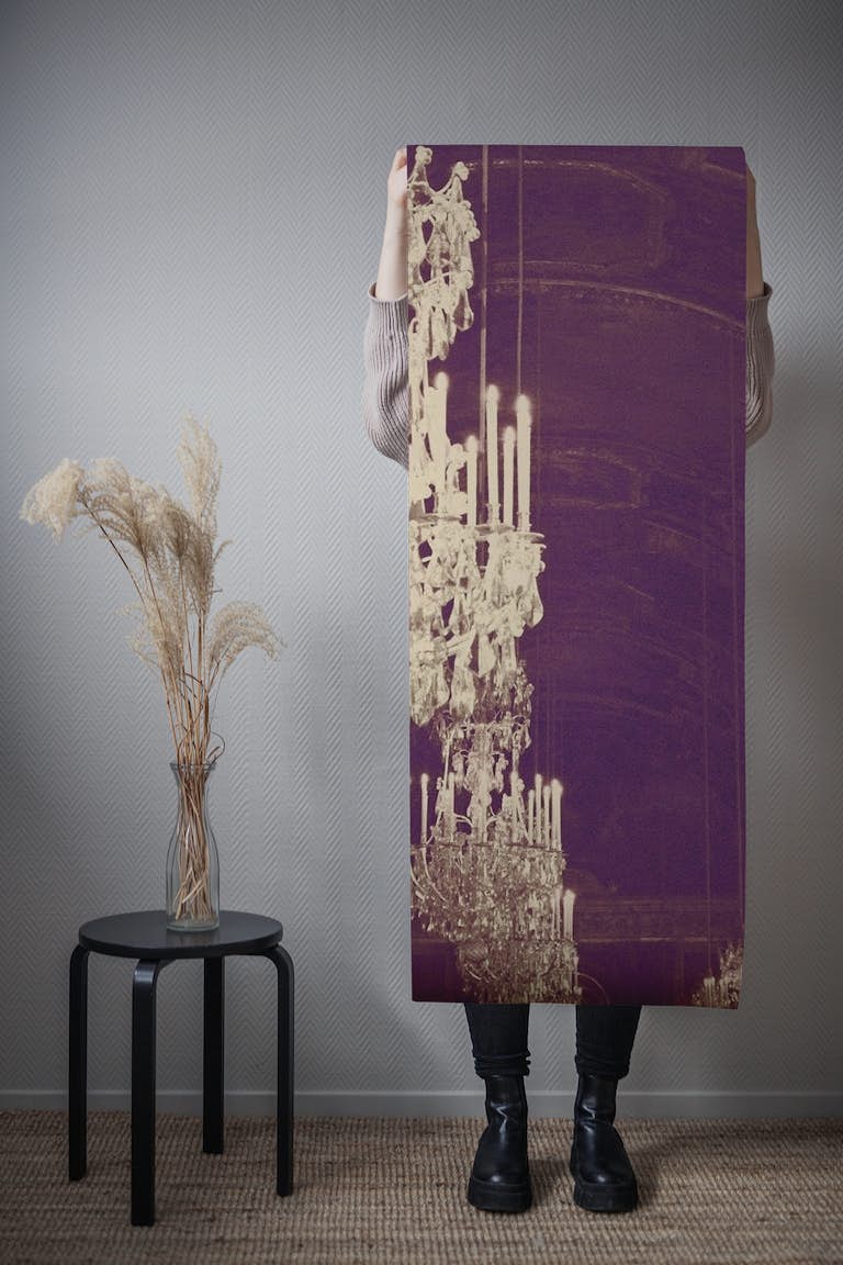 Purple Chandelier wallpaper roll