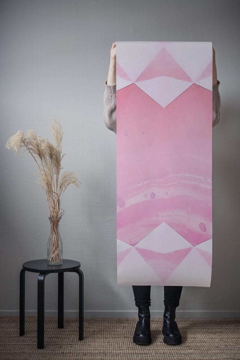 Pink Agate Geometry wallpaper roll