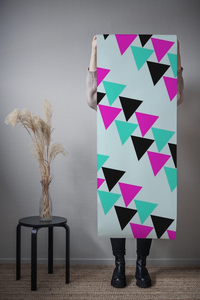 Colorful little triangles behang roll