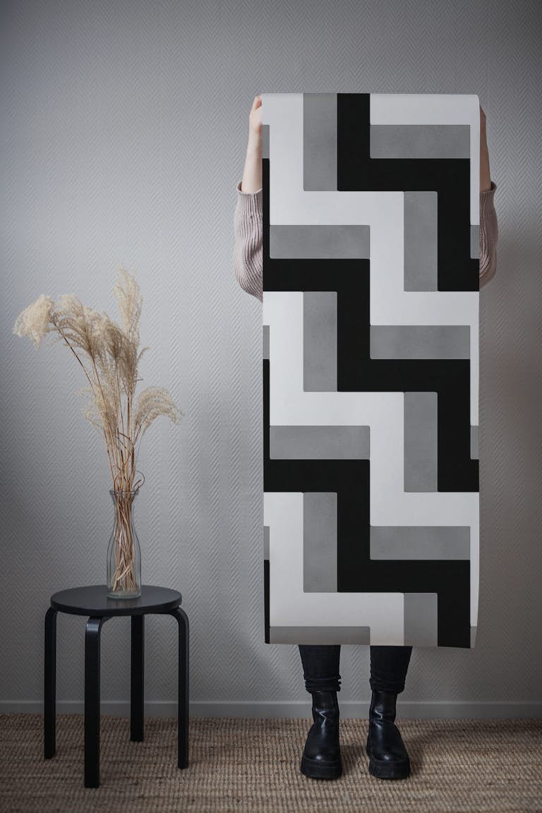 Minimal Geometric Zigzag wallpaper roll