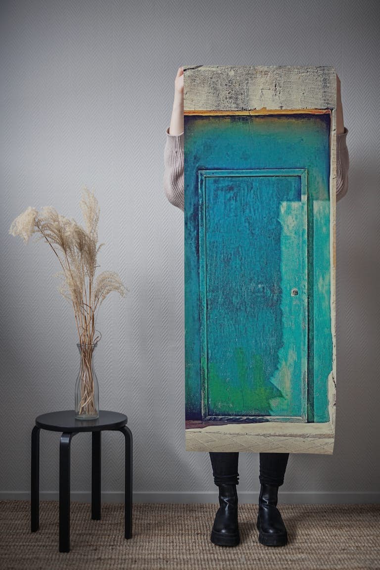 Turquoise Door tapet roll