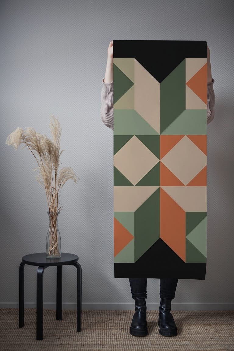 Midcentury Bauhaus wallpaper roll