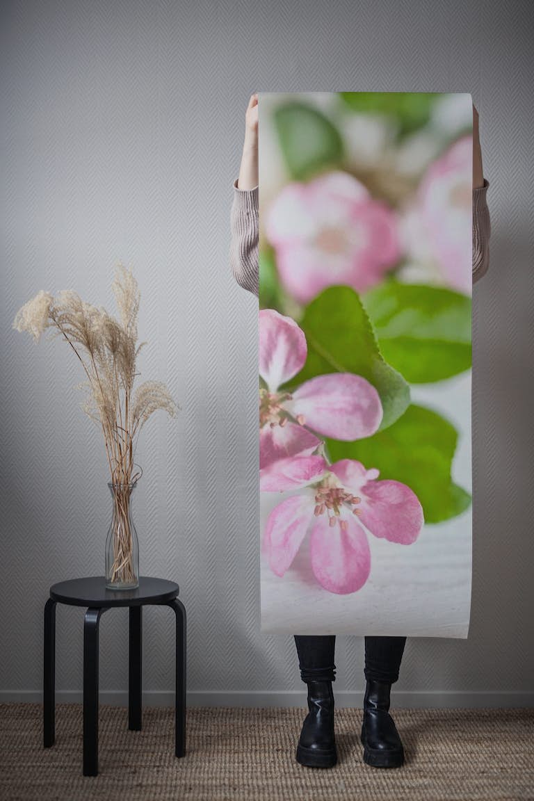 Pink Apple Blossom behang roll