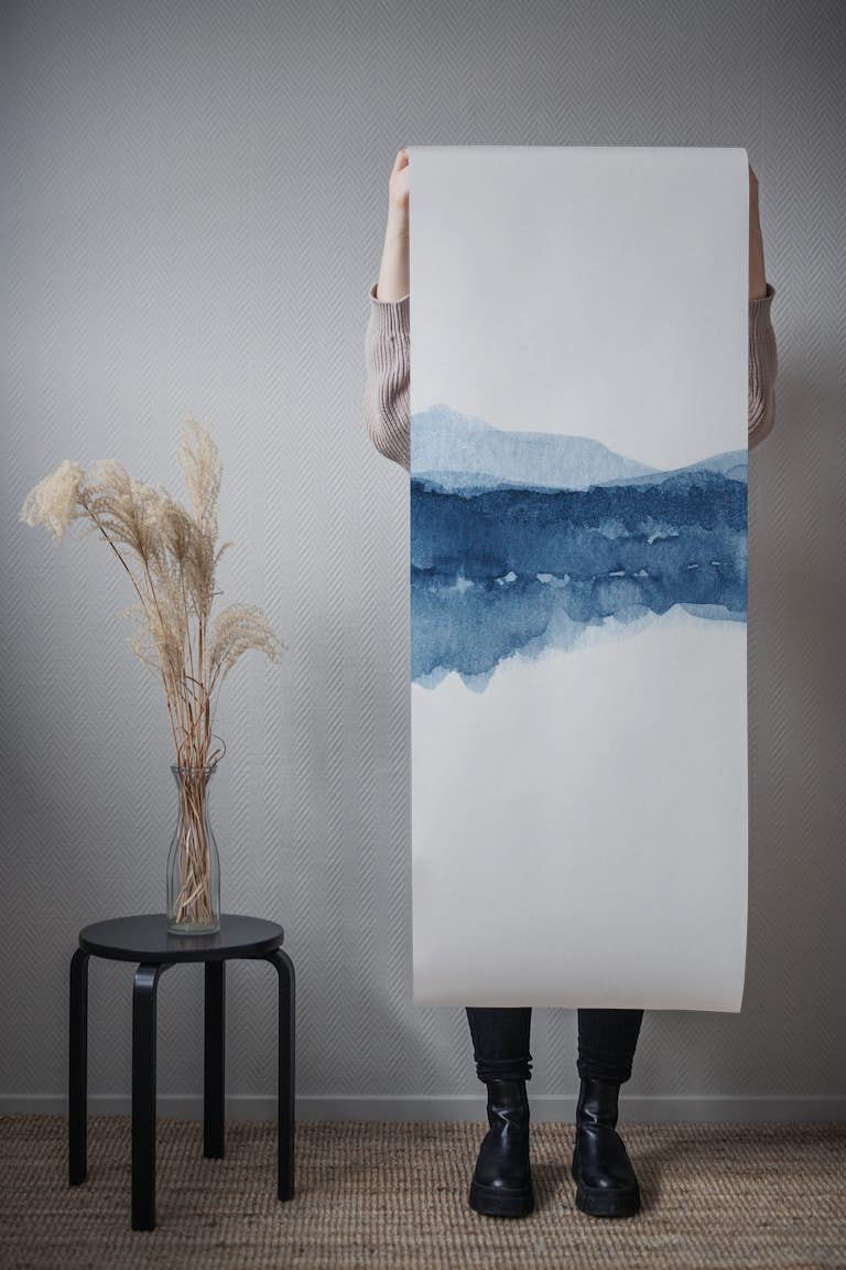 Watercolor landscape Blue II tapet roll