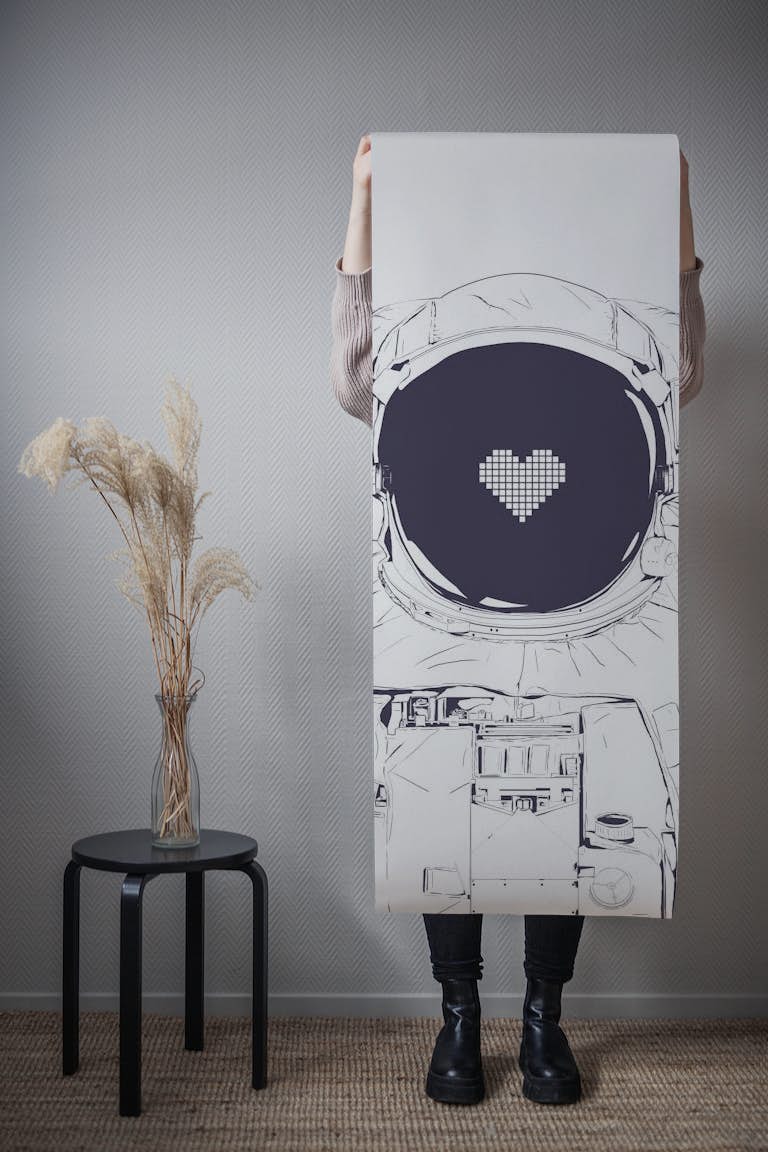 Astronaut love wallpaper roll
