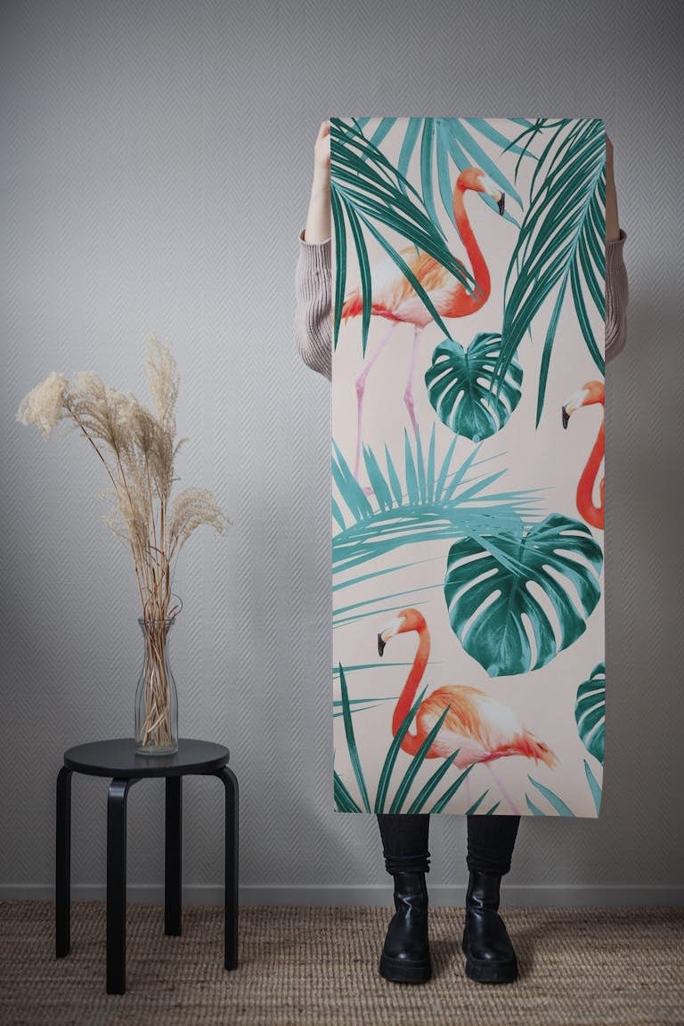 Tropical Flamingo Pattern 3 tapet roll