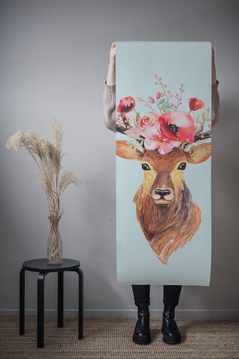 Bohemian Deer wallpaper roll