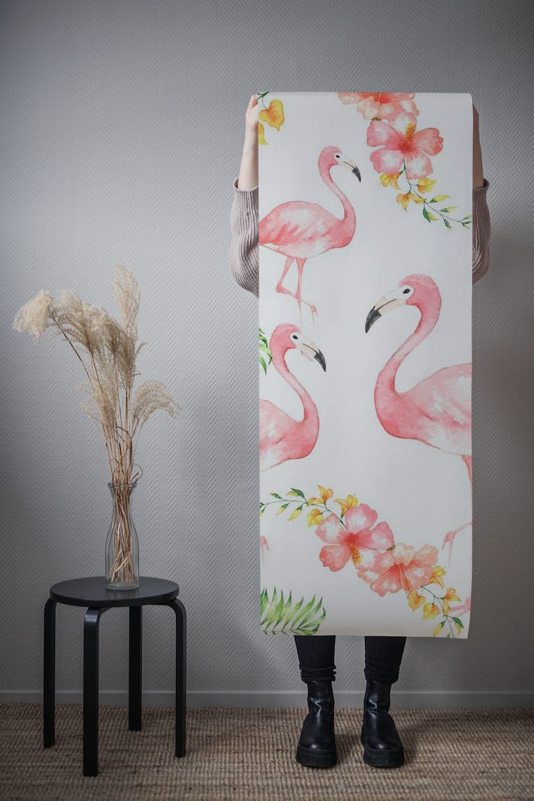 Flamingos papiers peint roll
