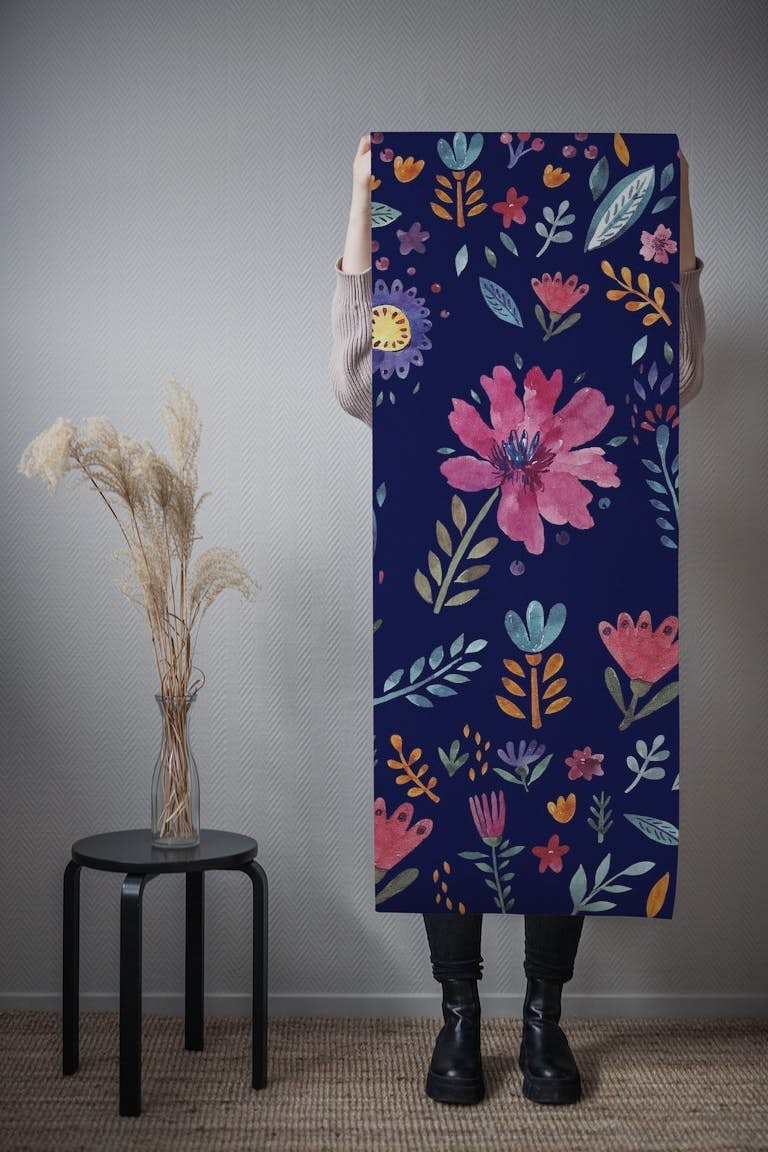 Watercolor Flowers tapetit roll