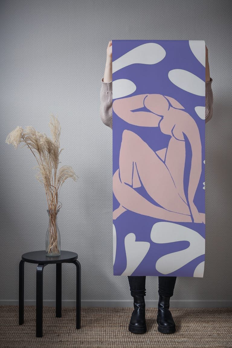 Matisse Inspired Very Peri carta da parati roll