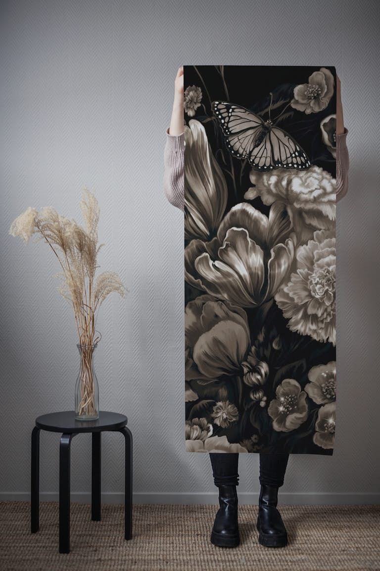 Vintage Flora Sepia behang roll