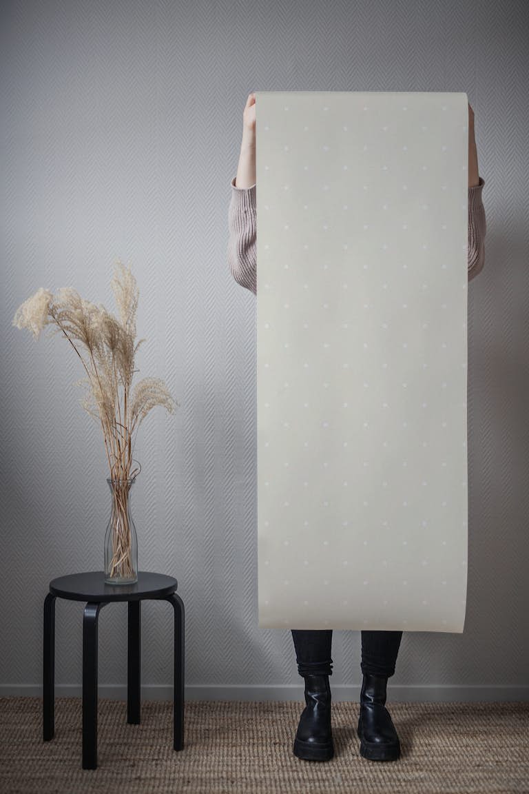 Polka on light beige larger papel de parede roll