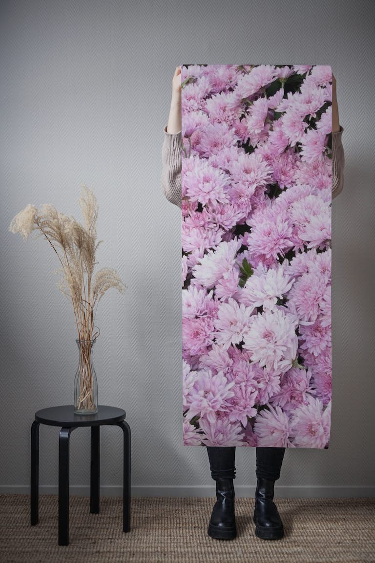 Light Pink Chrysanthemums 2 wallpaper roll