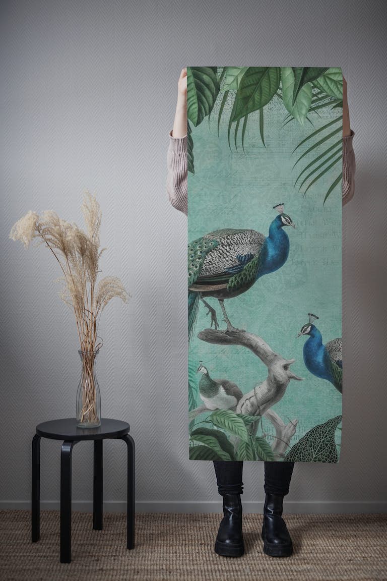 Peacock Paradise Garden wallpaper roll