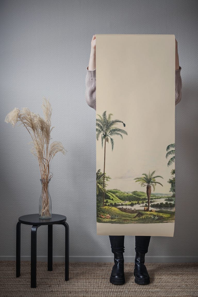 African Landscape With Palms papiers peint roll