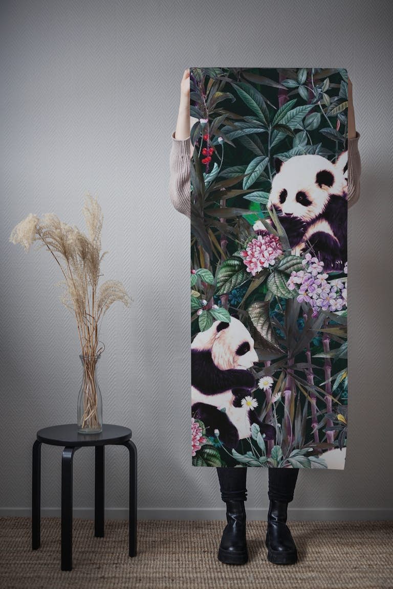Rainforest Pandas wallpaper roll